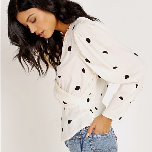 ASTR the Label Mia Top Cream Black Dot - Picture 3 of 11